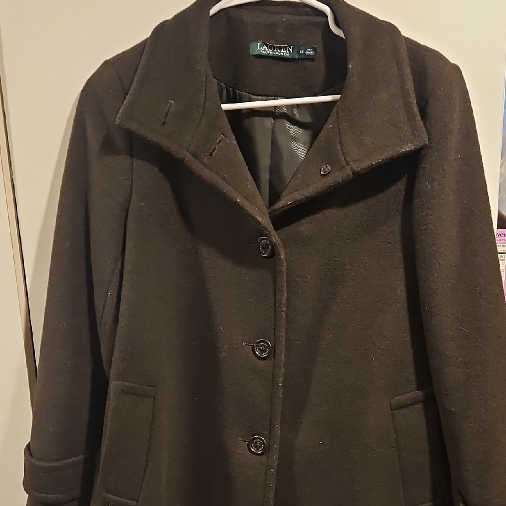 Lauren Ralph Lauren Women's Dark Brown Pea Coat